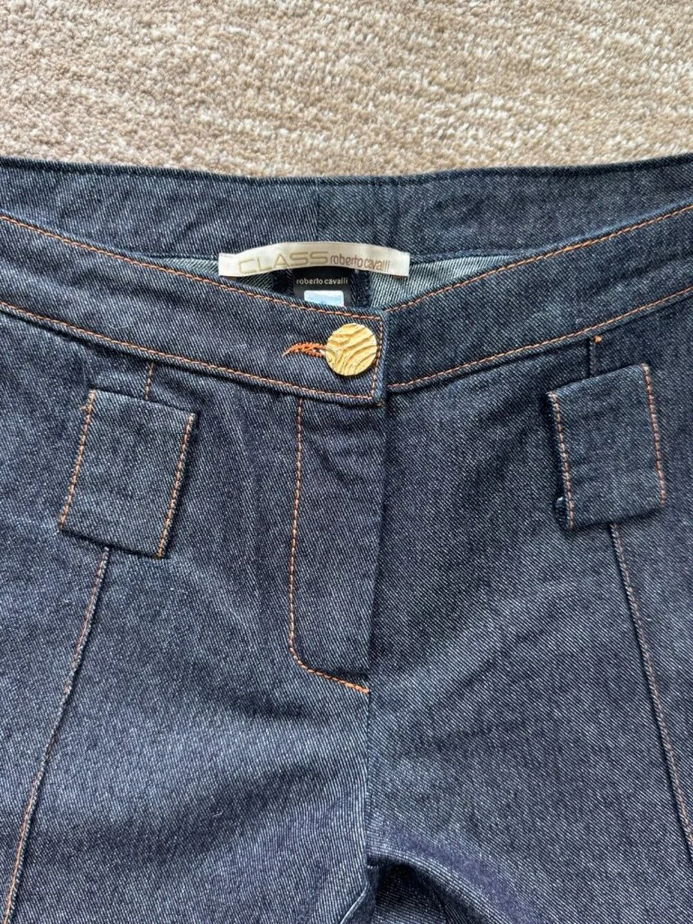 Roberto Cavalli Class Y2K Grail Vintage Low Rise Denim Jeans IT 44/US 8/10 - Picture 1 of 10